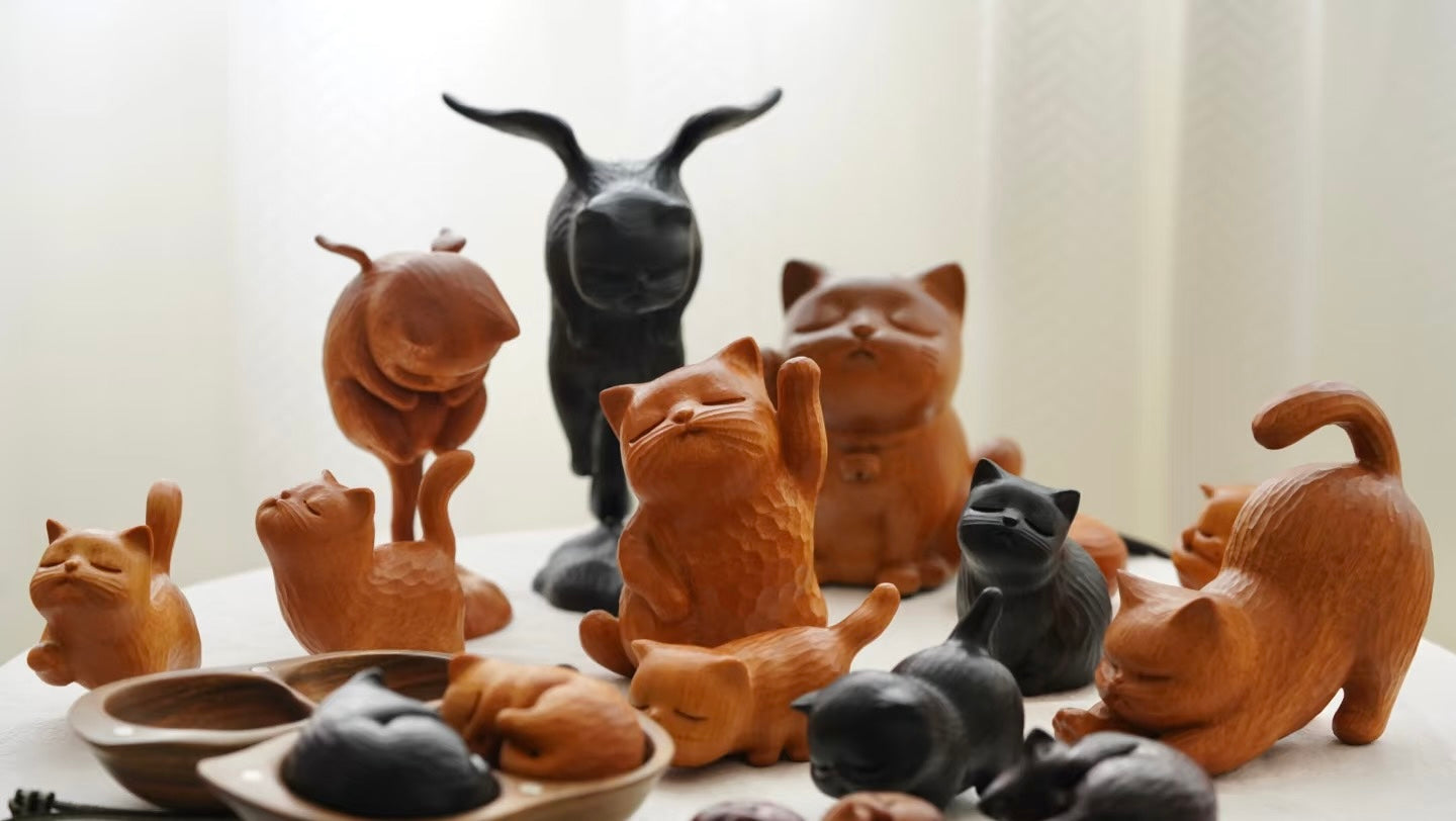 Housewarming Gift Ideas - Gift for Cat Lovers - Wooden Cat Statues - Home Decoration Ideas - Gift for Pet Parents - Personalized gift for Him/Men - Personalized Dog Gift