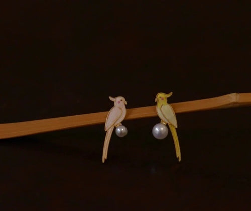 Parrot Art Earring-Handcrafting-HAN TIEXUAN