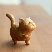 Wooden cat statues - gift for cat lover - handmade woodcrafting toy - designer home decor gift - Dora Findery
