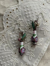 ALMOND TREE- Spring Vase Earrings- Handmade Jewelry